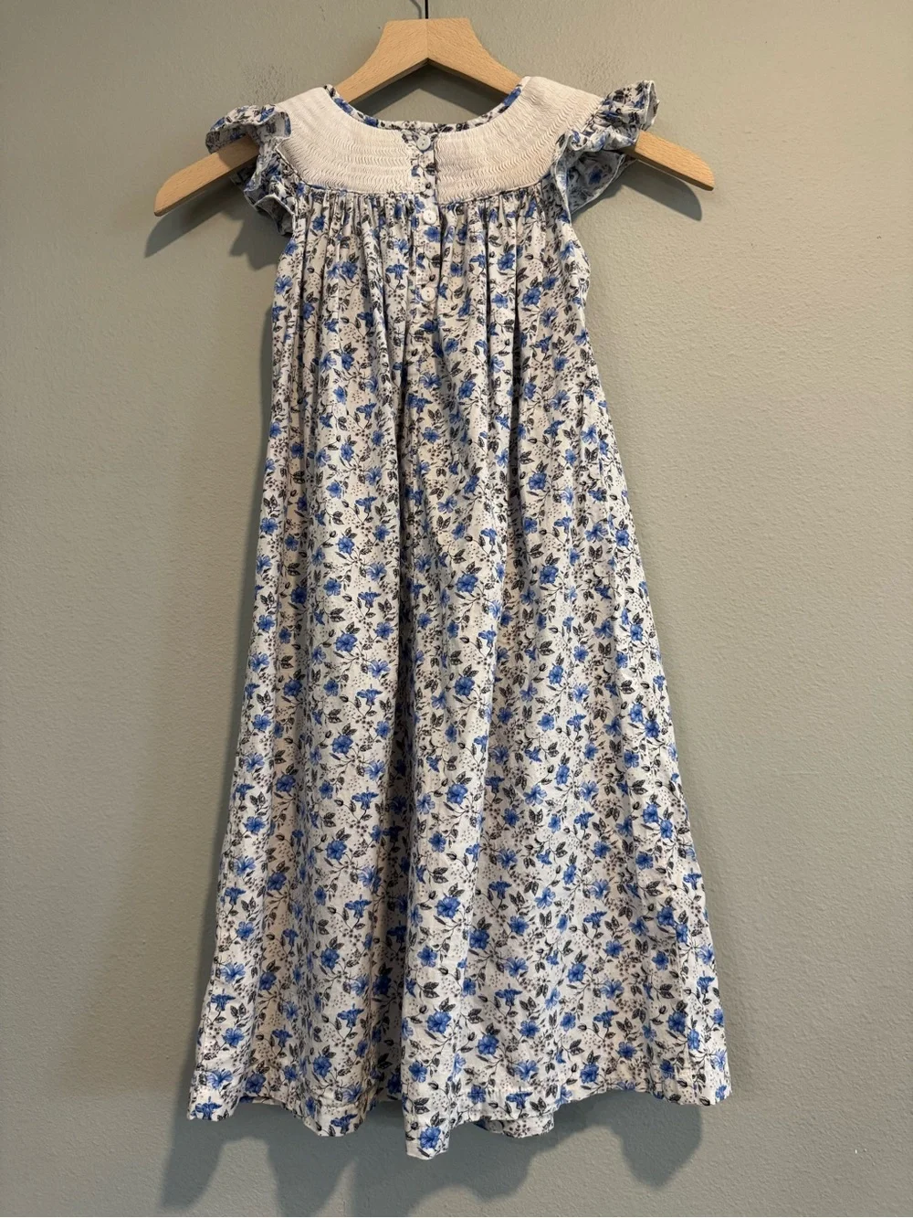 Smocked By Chic I ♥ Mama Blue Floral Smocked Girls' Dress 6